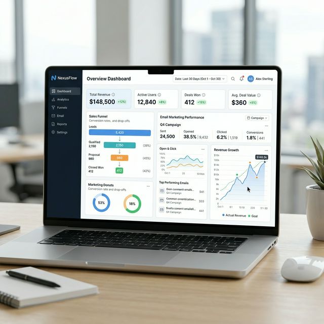 Systeme.io dashboard showing sales funnels and email marketing analytics